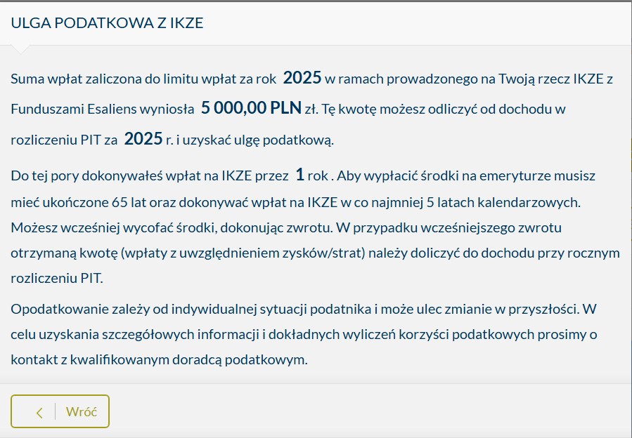 ikze ulga podatkowa esaliens
